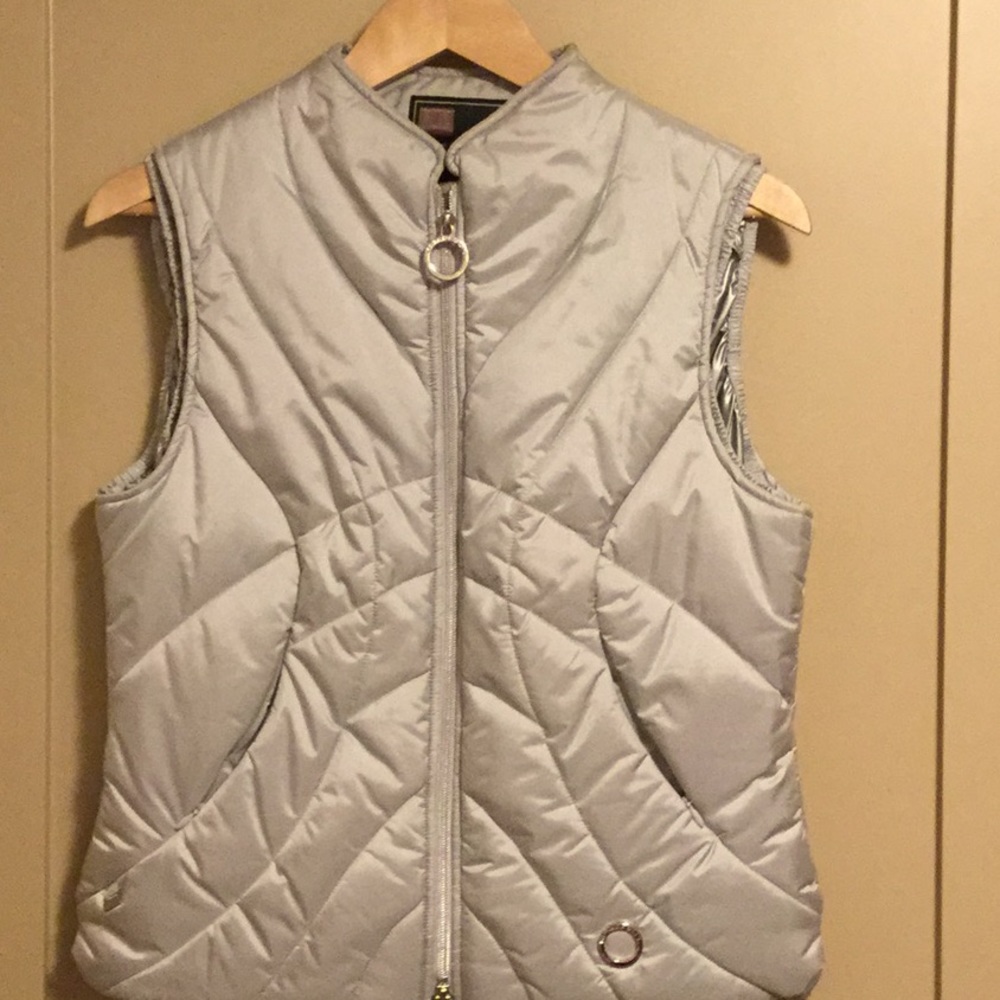 Light Gray Quilted Sleeveless Vest - Womens